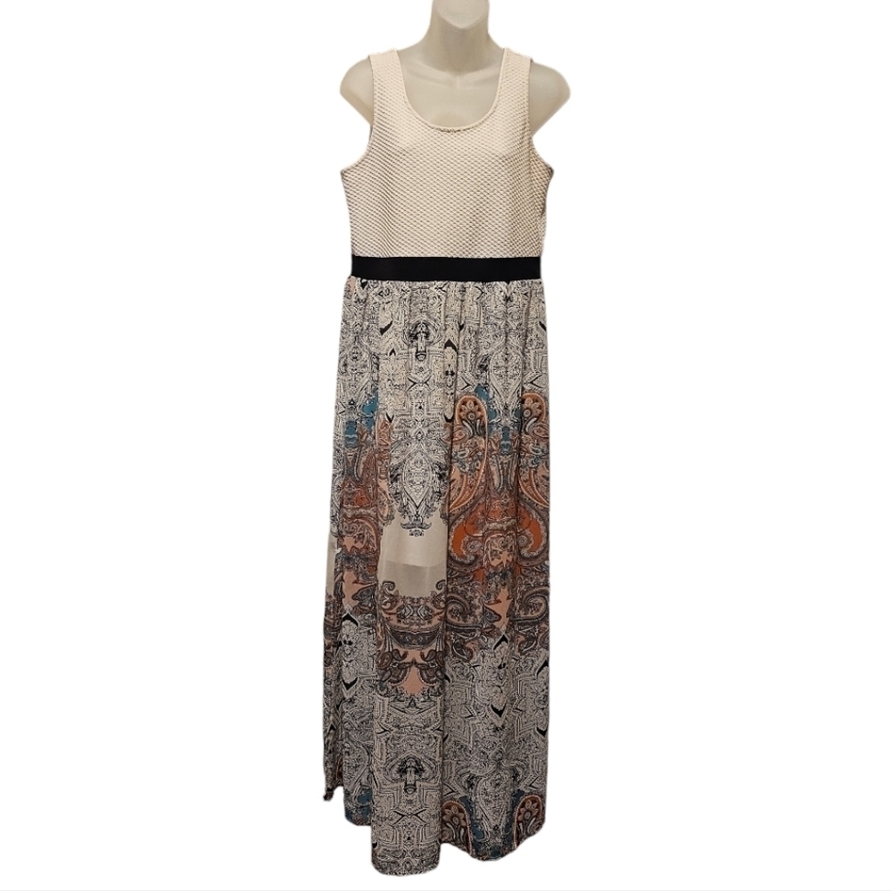 Forever 21 + Women's White & Paisley Midi Dress, Sz XL